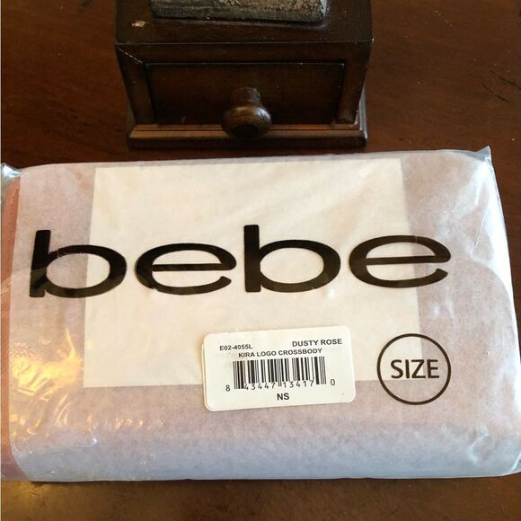 BEBE - NWT - "Kira Logo" Crossbody/Clutch in "Dusty Rose"/Textured Faux Leather - Picture 5 of 16